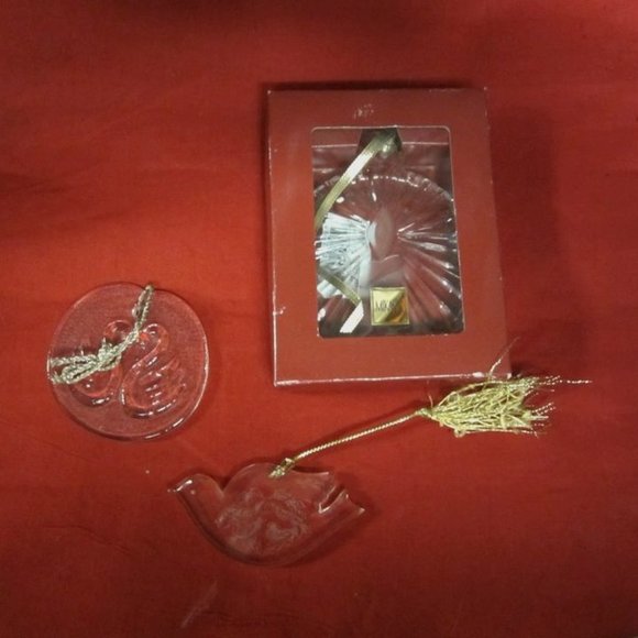 VTG SET OF 3 CRYSTAL ORNAMENTS 80-90'S ERA - Picture 1 of 10